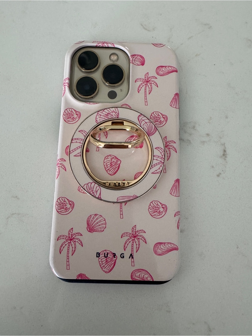 Burga iPhone 13 phone case and matching ring holder - Beach Please print